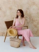 Платье вязаное длинное летнее женское ARTKNIT Ажурное L-XL Розовое (4823093472662) - изображение 4