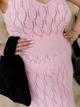Платье вязаное длинное летнее женское ARTKNIT Ажурное L-XL Розовое (4823093472662) - изображение 13
