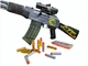 Игрушечный автомат винтовка AK-47 на мягких пулях EVA 92 см с глушителем, оптическим прицелом серый - изображение 3