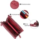 Женский кожаный кошелек-клатч ST Leather бордовый большой на молнии с ремешком 55574 - изображение 4