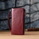 Женский кожаный кошелек-клатч ST Leather бордовый большой на молнии с ремешком 55574 - изображение 9