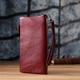 Женский кожаный кошелек-клатч ST Leather бордовый большой на молнии с ремешком 55574 - изображение 10