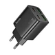 Сетевое зарядное устройство Hoco N56 GaN PD30W / 3A 2USB+2Type-C с быстрой зарядкой Black - изображение 1