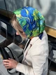 Платок шелковый Ван Гог Синие ирисы 90*90 Зелено-синяя (301) - изображение 3