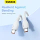 Кабель Type-C на Type-C Baseus Pudding Series Fast Chargingf Data Cable (1,2m, 100W, 5A, 480 Mbps). White - зображення 7