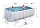 Каркасный прямоугольный бассейн Bestway Power Steel 56456BW 412×201×122 см с фильтром, 8124 л, Серый - изображение 2