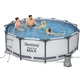 Каркасный бассейн Bestway Steel Pro Max 56418BW 366×100 см, 9150 л, круглый, с фильтром и лестницей, Серый - изображение 1
