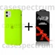 Чехол силиконовый Premium Silicone Case Full для Apple iPhone 11 lime green + Подарок защитное стекло ESD Mietubl для Apple iPhone - изображение 1