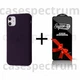 Чехол силиконовый Premium Silicone Case Full для Apple iPhone 11 elderberry + Подарок защитное стекло ESD Mietubl для Apple iPhone - изображение 1
