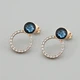 Сережки з кристалами Swarovski 53422 розмір 21х15 мм колір джинсовий вага 3.4 г позолота 18К - зображення 1