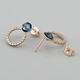 Сережки з кристалами Swarovski 53422 розмір 21х15 мм колір джинсовий вага 3.4 г позолота 18К - зображення 2