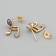 Сережки з кристалами Swarovski 53233 розмір 22х12 мм колір аметистовий опал вага 3.1 г позолота 18К - зображення 2