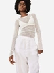 Брюки женские H&M 1145316003c21 L Белые (KC1000000047105) - изображение 5