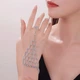 Слейв-браслет на руку з каблучкою та зі стразами "Cascade Crystal" Honey Fashion Accessories сріблястий (12055/2) - изображение 3