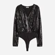 Боди-блуза женская H&M 1199877001c21 M Черная (1000000047165) - изображение 6