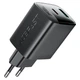 Мережевий зарядний пристрій ACEFAST A106 PD45W GaN (USB-C + USB-A) Charger (EU) Black - зображення 2