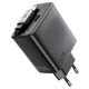 Мережевий зарядний пристрій ACEFAST A110 PD30W GaN з двома USB-C та висувним кабелем, Black - зображення 2