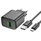 Зарядний пристрій HOCO CS21A Rich single port QC3.0 charger set USB to Type-C cable EU Black (6942007609906) - зображення 4