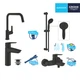 Набір змішувачів 4 в 1 для ванної кімнати та кухні Grohe QuickFix Start Black M-Size UA303301MK - изображение 12