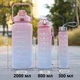 Набір спортивних пляшок для води 3 в 1 із розміткою 300ml/800ml/2000ml (рожево-блакитні) - зображення 7