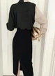 Сорочка жіноча класична Oversize на гудзиках Без бренду Чорна з бежевим 14504 XL (48) - зображення 3