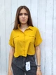 Рубашка женская Oversize укороченная однотонная с короткими рукавами New Look Желтая 12232 M (44-46) - изображение 3