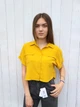 Рубашка женская Oversize укороченная однотонная с короткими рукавами New Look Желтая 12232 M (44-46) - изображение 5