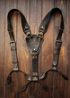 Шкіряні чоловічі підтяжки ручної роботи Klausberg Leather на шкіряних петлях; темно-шоколадного кольору 100-115см (KLS-115CHL) - зображення 1