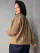 Свитшот женский U S 293 широкий оверсайз трикотаж надпись WANT one size коричневый - изображение 8