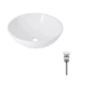 Комплект Qtap Owl: Раковина накладная круглая 400х400х155 мм White + Донный клапан PU02 - изображение 1
