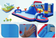 Надувний аквапарк Costway Fun Kids 6-в-1: гірка, басейн, скеледром, водяні гармати, батут, без вентилятора - зображення 13