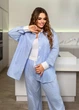 Женский костюм в полоску 441784 Голубой 48-50 - изображение 3