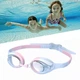 Детские очки для плавания с защитой от запотевания и ультрафиолета EYEWEAR для бассейна / моря + беруши, зажим для носа и 3 размера сменных переносиц, бело-розовые (105544091) - изображение 2