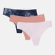 Набор трусиков танга женских Under Armour Underwear Thong Ua Pure Stretch No Show Thong Print 3Pk 1383894 044 L 3 шт Серый (1200122411541) - изображение 1