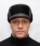 Мужская меховая шапка из меха нерпы Меховой Стиль Жокейка с отворотом 54-60 Черный (511) - изображение 10