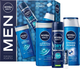 Zestaw dla mężczyzn Nivea Men Strong Power Żel pod prysznic Freash Ocean 250 ml + Szampon Strong Power 400 ml + Balsam do ust Labello 5.5 ml + Dezodorant w sprayu Dry Frash 150 ml (4006000036113) - obraz 1
