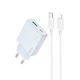 Сітчастий зарядний пристрій Hoco C142A PD20W + QC3.0 (1Type-C/1USB) швидка зарядка для устройств + кабель Type-C to Lightning Синій - зображення 1