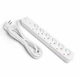 Сетевой удлинитель VIDEX ONCORD з/з 6п 3м (3x1.5мм) с кнопкой white - изображение 1
