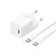 Мережевий зарядний пристрій Baseus GaN5 mini 30 Вт USB-C PD з кабелем Type-C білий - изображение 1