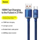 Кабель Baseus Crystal Shine Series Fast Charging Data Cable USB to Type-C 100W 2m Blue (CAJY000503) - зображення 11