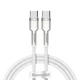 Кабель Baseus Cafule Series Metal Data Cable Type-C to Type-C 100W 1m White (CATJK-C02) - изображение 1