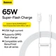 Кабель Baseus Superior Series (SUPERVOOC) Fast Charging Data Cable USB to Type-C 65W 2m White (CAYS001002) - зображення 10