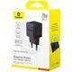Мережевий зарядний пристрій Baseus Palm Fast Charger USB-C + USB-A 20W EU Cluster Black - зображення 6