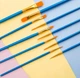 Набір пензлів для малювання олією / акварелі / акрилу Brushes пензлики для живопису та творчості, 10 шт, синій (105411023) - зображення 1
