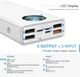 УМБ Портативна Батарея Baseus Amblight Digital Display 65W 30000mAh Powerbank White - зображення 6