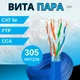 Кабель FTP 305 м Сat.5e CCA (25%) 4 pairs 0.51мм + Al foil (синя) бухта 305м - зображення 1