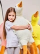М’яка іграшка подушка Гусак 90 см, біла, плюшева, іграшка-подушка для дітей та інтер’єру - зображення 11