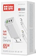 Пристрій зарядний мережевий Colorway GaN Mini 65W PD Port PPS USB (USB-2C1A) cable Type-C&Lightning - зображення 2