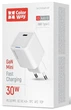 Пристрій зарядний мережевий Colorway GaN Mini 30W PD Port PPS USB-C біле - изображение 2