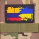 Шеврон Флаг Украина-Колумбия, "Винтаж", 8х5, на липучке (велкро), патч печатный - изображение 2
